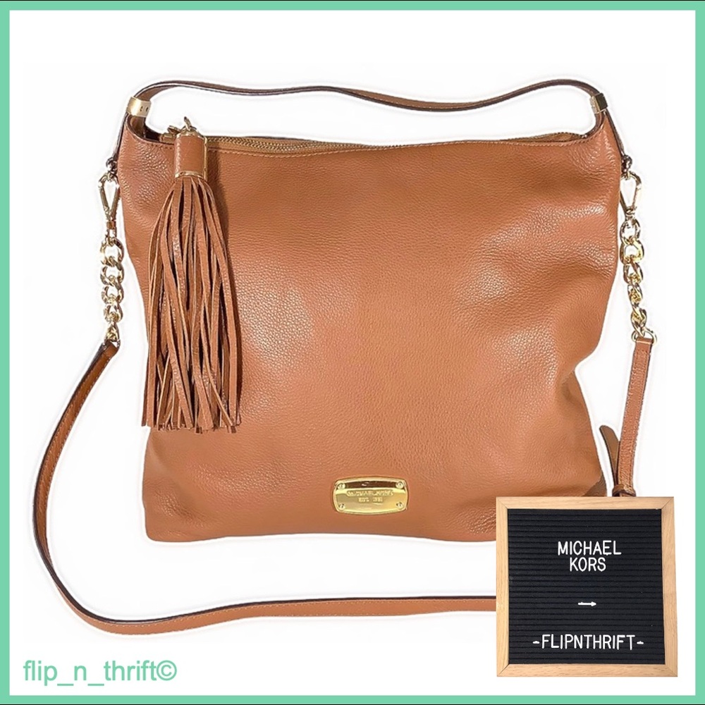 MICHAEL KORS Brown Leather Large Hobo Bag👜